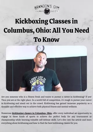 Kickboxing Classes in Columbus, Ohio: All You Need To Know