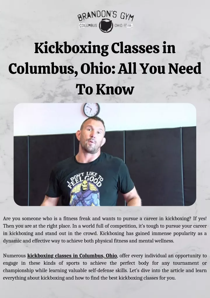kickboxing classes in columbus ohio all you need
