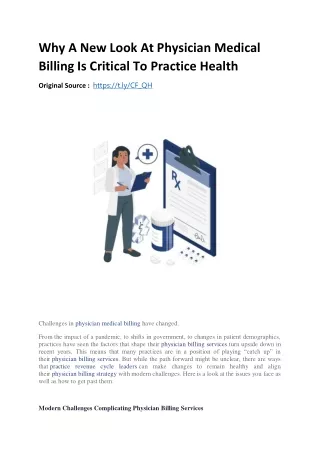 Why A New Look At Physician Medical Billing Is Critical To Practice Health