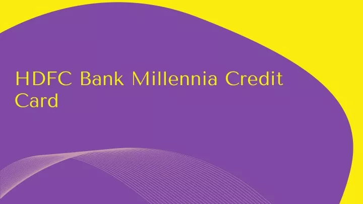 hdfc bank millennia credit card