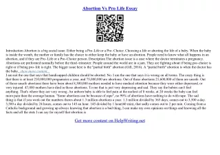 abortion pro life essay