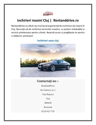 inchirieri masini Cluj |  Rentanddrive.ro