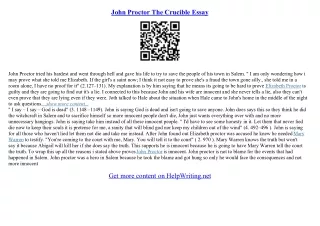 john proctor the crucible essay