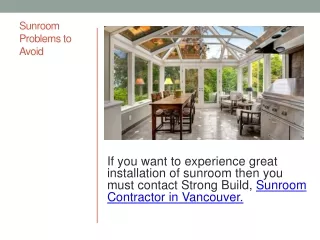 sunroom problems to avoid