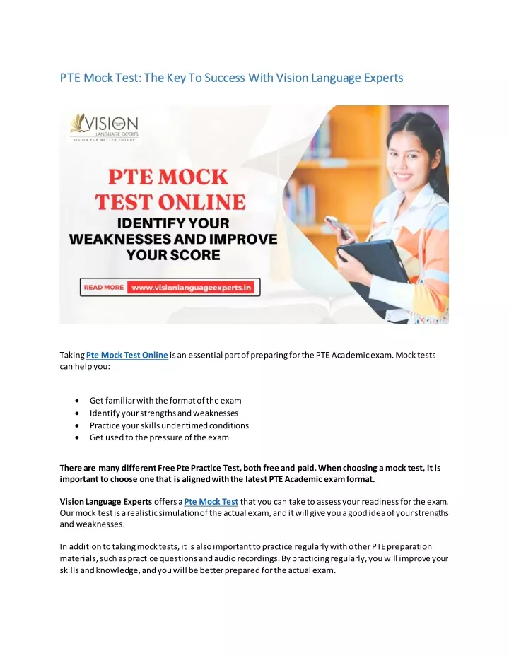 pte mock test pte mock test the key