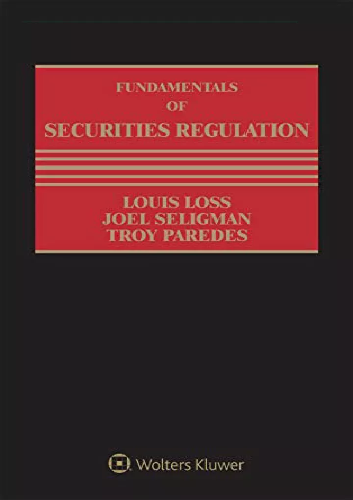 fundamentals of securities regulation download