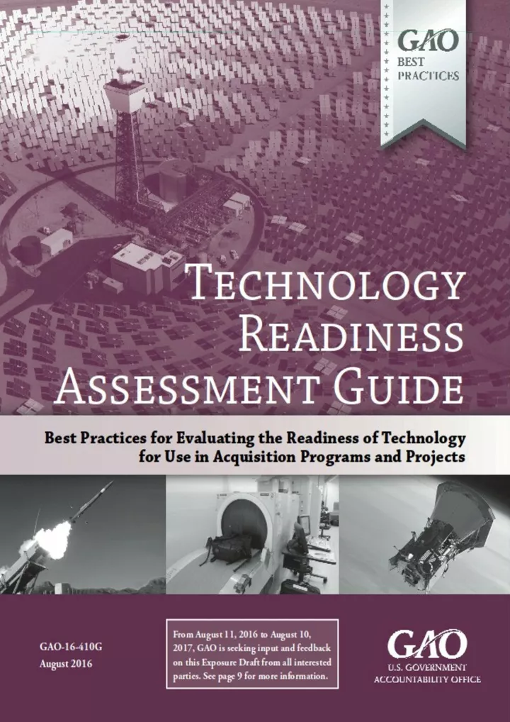technology readiness assessment guide gao 16 410g