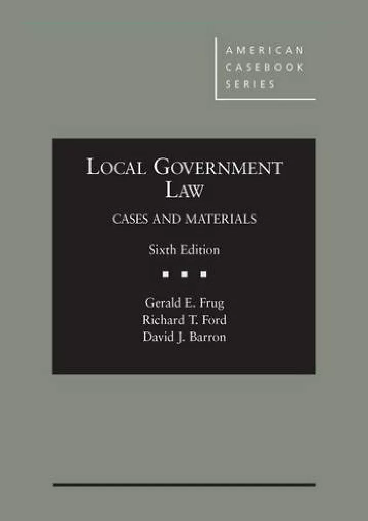 local government law cases and materials