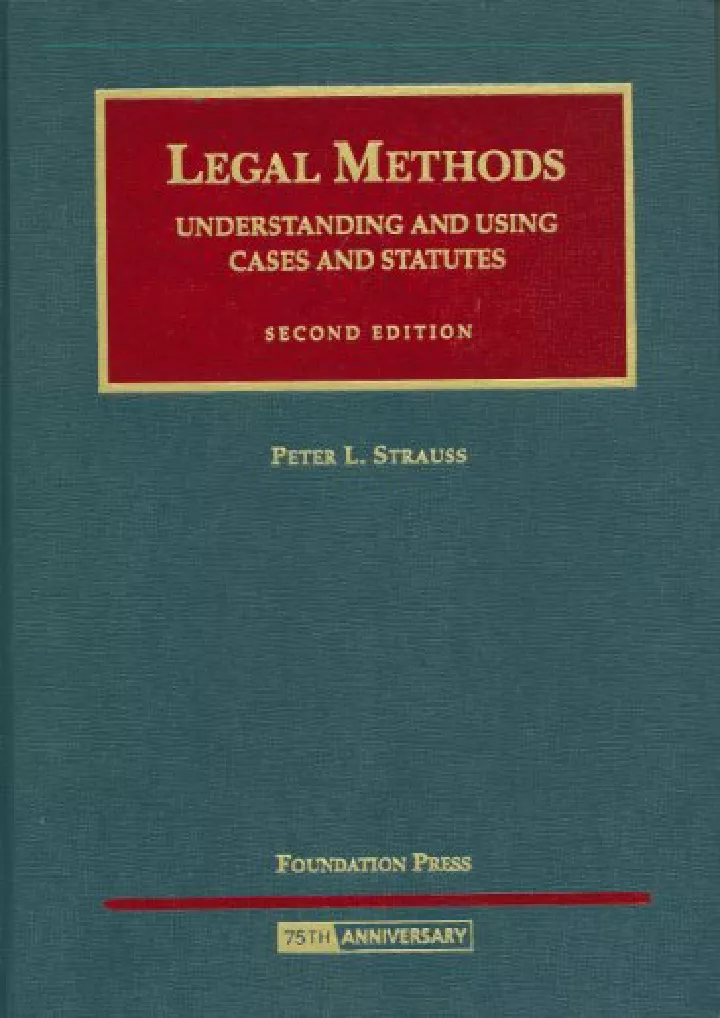 strauss legal methods understanding and using