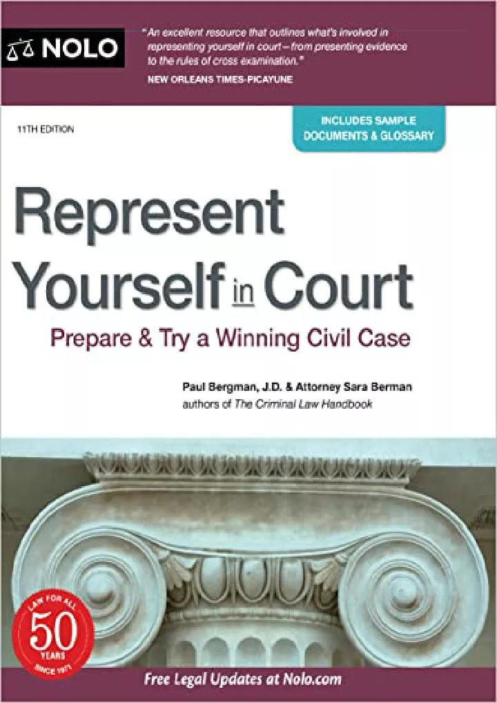 represent yourself in court prepare try a winning
