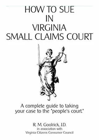 PDF BOOK DOWNLOAD How to Sue in Virginia Small Claims Court: A complete gui