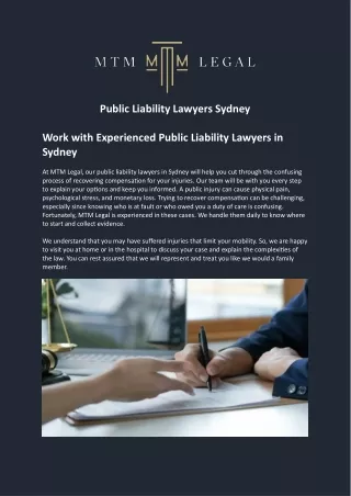 Public Liability Lawyers Sydney
