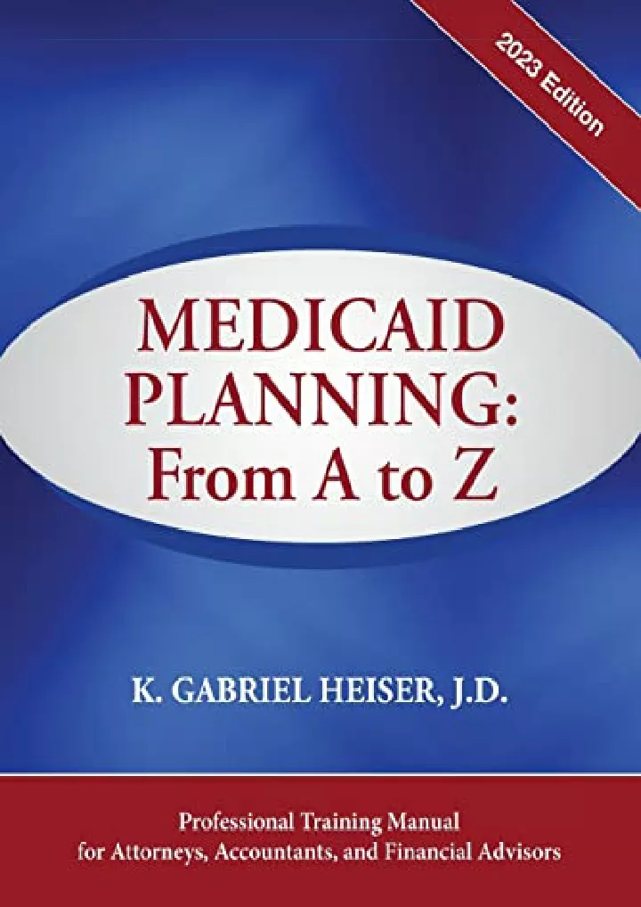 medicaid planning from a to z 2023 ed download