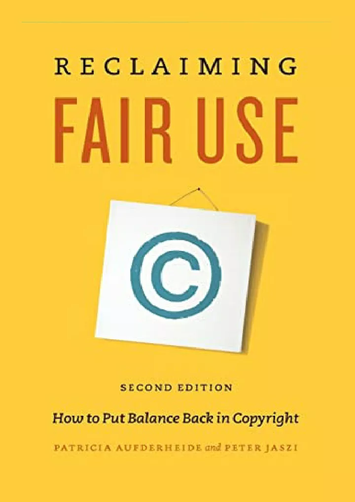 reclaiming fair use how to put balance back