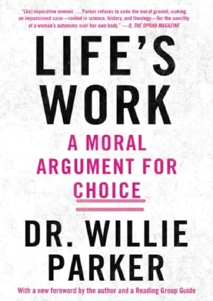 life s work a moral argument for choice download