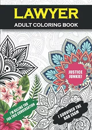 PDF BOOK DOWNLOAD Lawyer Adult Coloring Book: Funny Lawyer Gift For Men and