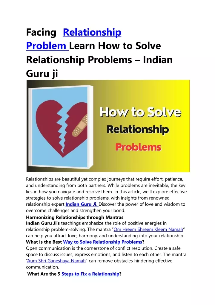 facing relationship problem learn how to solve relationship problems indian guru ji