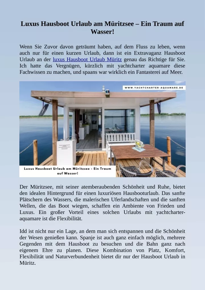 luxus hausboot urlaub am m ritzsee ein traum