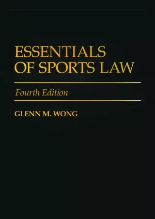 [PDF] READ] Free Essentials of Sports Law, 4th Edition: Fourth Edition read