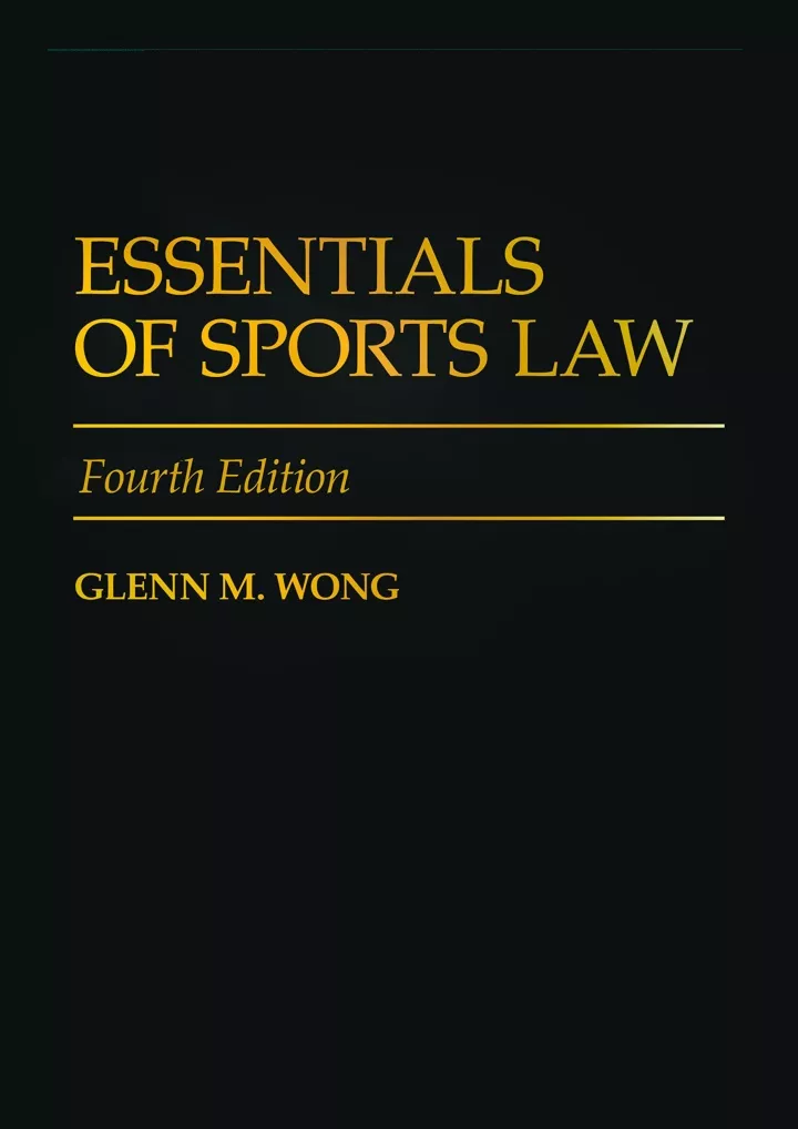 essentials of sports law 4th edition fourth