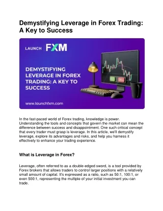 Demystifying Leverage in Forex Trading - A Key to Success