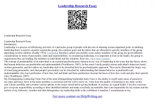 essay leadership