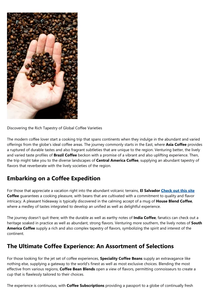 discovering the rich tapestry of global coffee