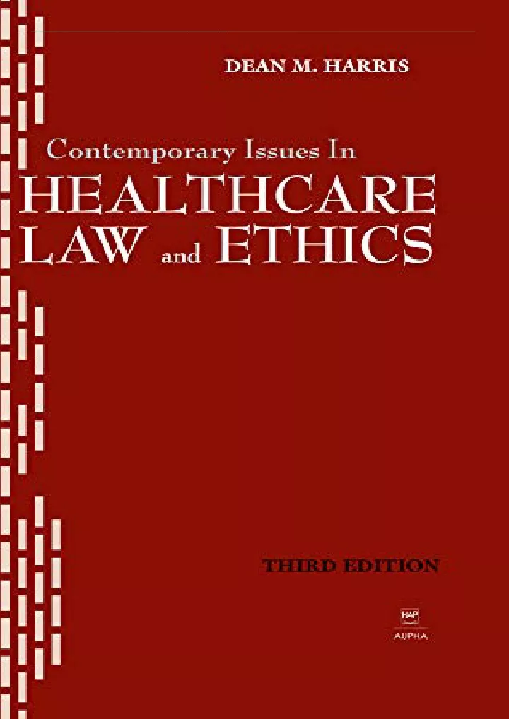 contemporary issues in healthcare law and ethics