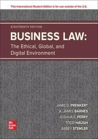 EPUB DOWNLOAD Business Law: The Ethical, Global, and Digital Environment (I