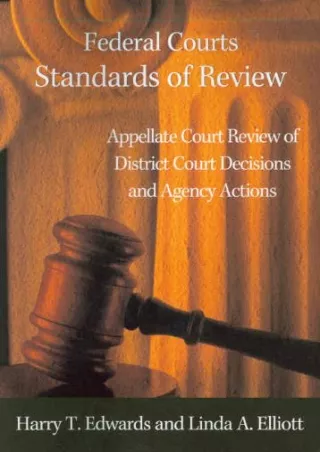 READ [PDF] Federal Courts - Standards of Review: Appellate Court Review of