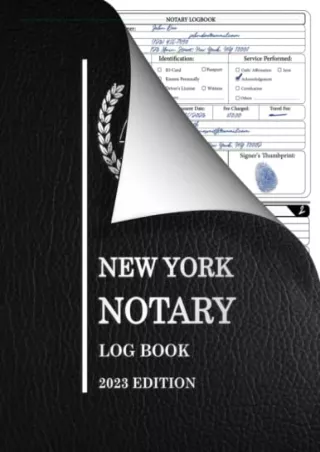 new york notary log book 2023 journal for notary