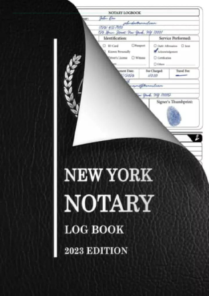 new york notary log book 2023 journal for notary