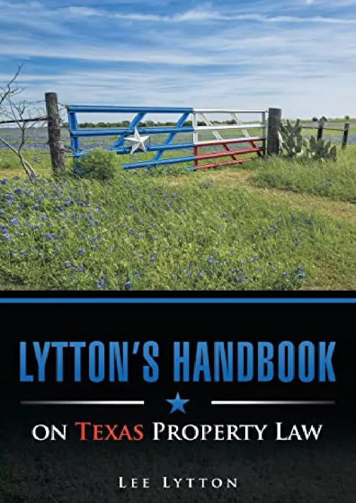 lytton s handbook on texas property law download