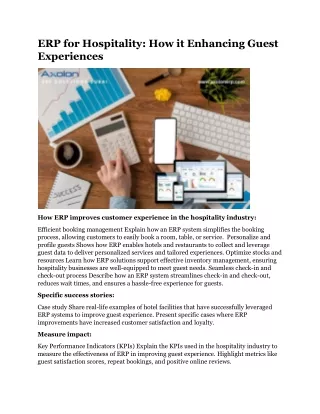 erp for hospitality how it enhancing guest
