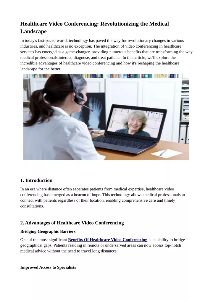 healthcare video conferencing revolutionizing