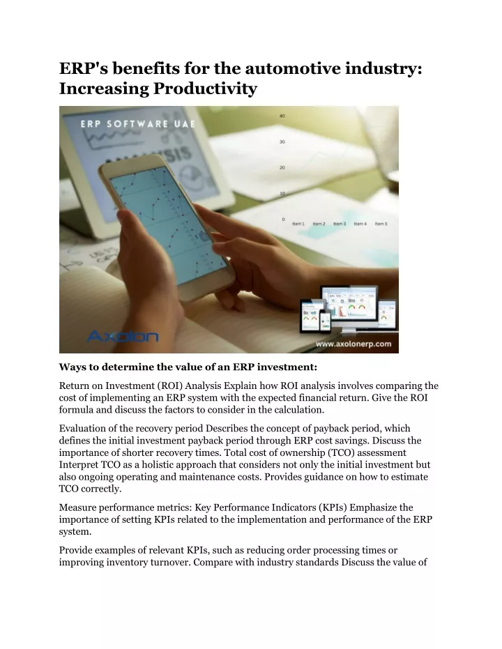 PPT - ERPs benefits for the automotive industry Increasing Productivity ...