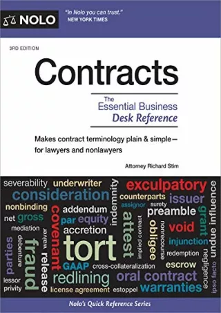 [PDF] READ] Free Contracts: The Essential Business Desk Reference android