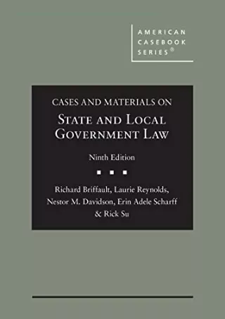 DOWNLOAD [PDF] Cases and Materials on State and Local Government Law (Ameri