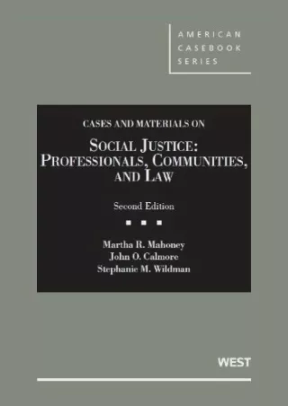 [PDF] READ Free Social Justice: Professionals, Communities and Law, 2d (Ame
