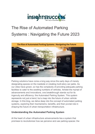 The Rise of Automated Parking Systems _ Navigating the Future 2023_compressed