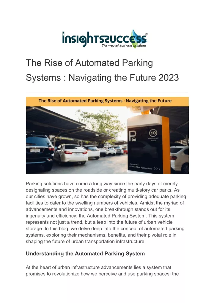 the rise of automated parking systems navigating