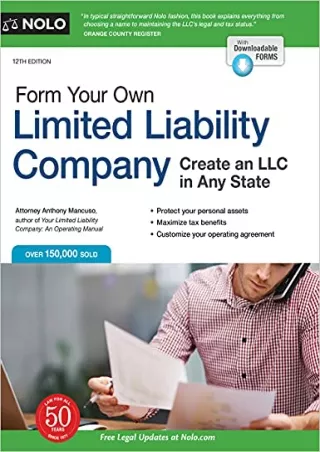 DOWNLOAD [PDF] Form Your Own Limited Liability Company: Create An LLC in An