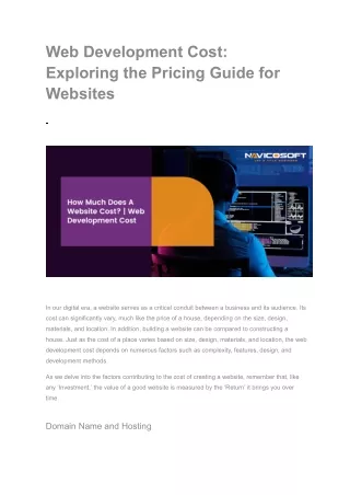 Exploring the Pricing Guide for Websites