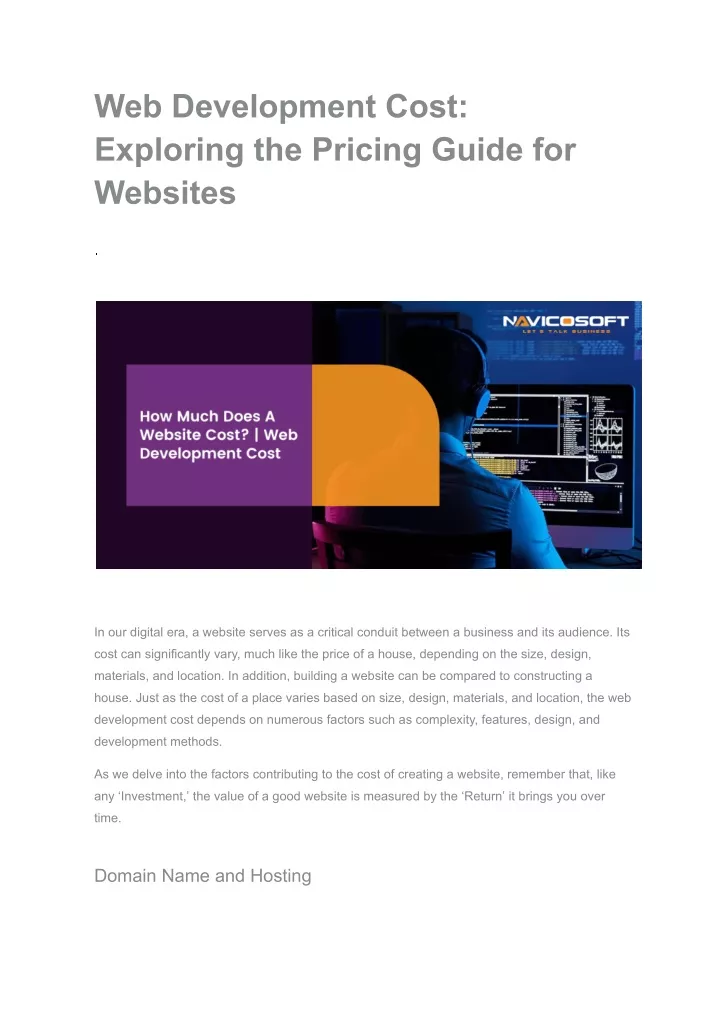 web development cost exploring the pricing guide