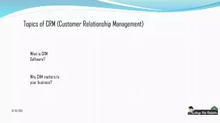 (CRM) Customer Relationship Management