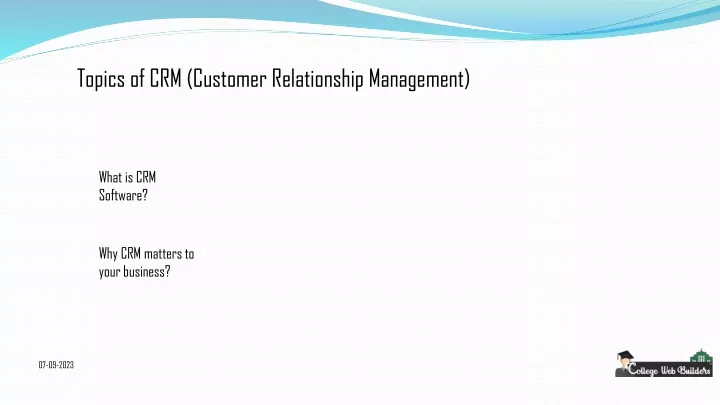 topics of crm customer relationship management