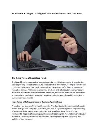 10 Essential Strategies to Safeguard Your Business from Credit Card Fraud 1