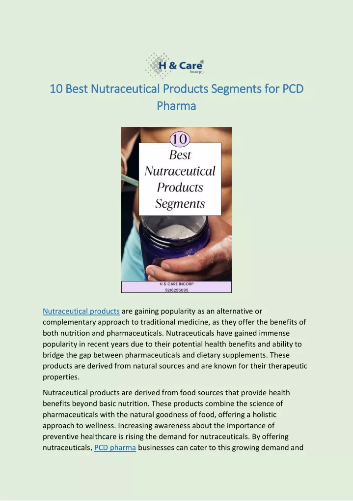 10 best nutraceutical products segments