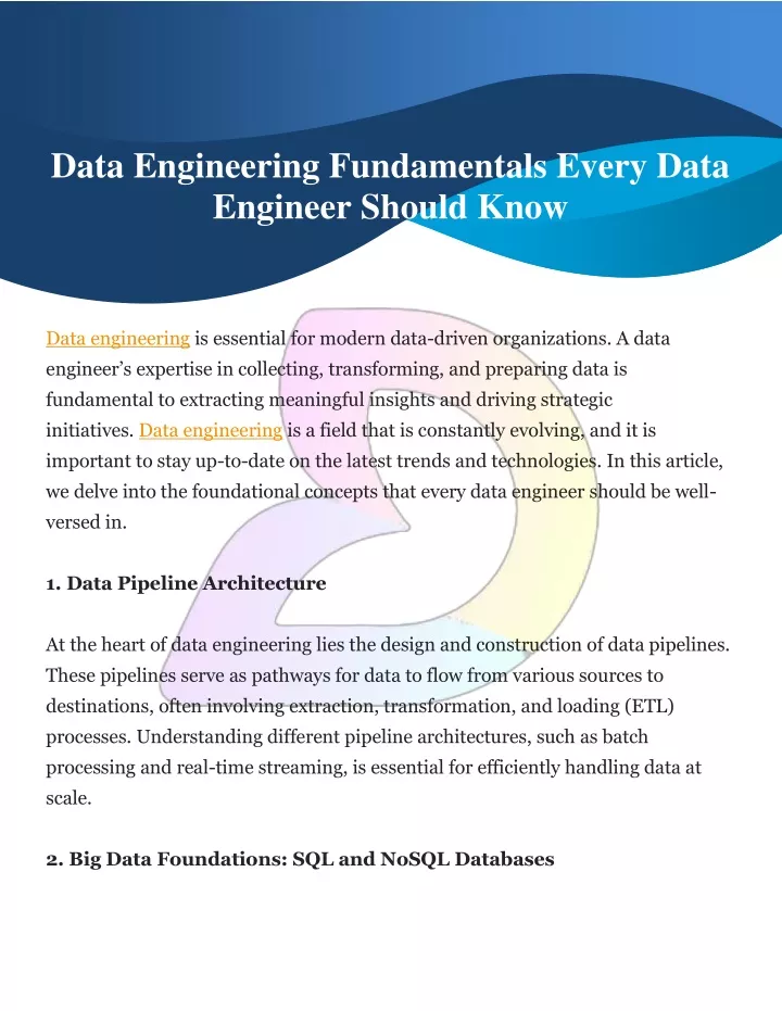 data engineering fundamentals every data engineer