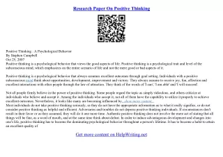 positive thinking essay writing